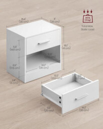 Ledrem Nightstands, Set Of 2, Side Tables With Drawer And Shelf, Bedside Tables, End Tables With Open Compartment, For Bedroom - thumbnail 2