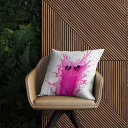 Warren Reed Designer Pink Splashart Glass Outdoor Cushion 45Cm X 45Cm - thumbnail 2