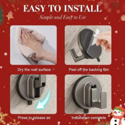 1Pc Heavy-Duty Suction Cup Hooks For Christmas Door Wreath Hanging Ornament Shower - thumbnail 3