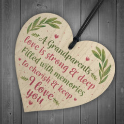 Red Ocean Gifts For Grandad Nan Mum Dad Mummy Daddy Gifts Wooden Heart Thank You Plaque - thumbnail 6