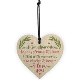 Red Ocean Gifts For Grandad Nan Mum Dad Mummy Daddy Gifts Wooden Heart Thank You Plaque - thumbnail 5