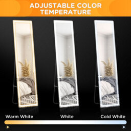 Homcom Led Lighted Full Length Mirror, Floor Standing Or Wall Mount Bedroom - thumbnail 5