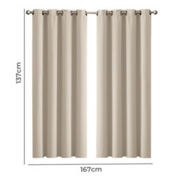 Marlow Blackout Curtains Window Curtain Draperies Pair Eyelet Bedroom Decor - thumbnail 2