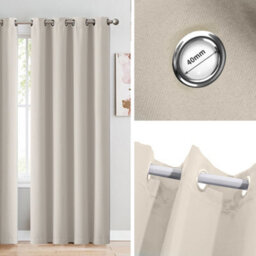 Marlow Blackout Curtains Window Curtain Draperies Pair Eyelet Bedroom Decor - thumbnail 3