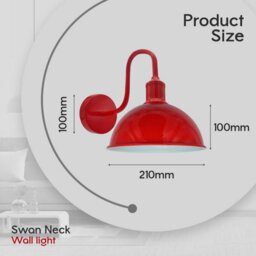 Matt Red Dome Wired Led Wall Light, Pack Of 1 - thumbnail 3