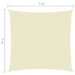 Berkfield Sunshade Sail Oxford Fabric Square 7X7 M Cream - thumbnail 6