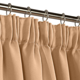Ameha Beige Blackout Curtain Pencil Pleat Curtain 66''x72'' Thick Thermal Insulated Curtains Pair With Tie Backs Living Room Decor - thumbnail 9