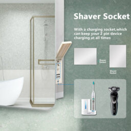 AVER-GROWTH Led Bathroom Mirror With Light 3 Colour Backlit Bluetooth Shaver Socket Demister Touch/wall Switch Vertical/horizontal 700X500mm - thumbnail 5
