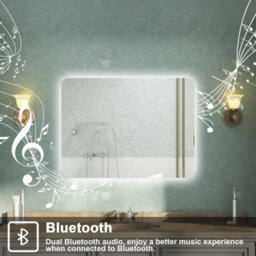 AVER-GROWTH Led Bathroom Mirror With Light 3 Colour Backlit Bluetooth Shaver Socket Demister Touch/wall Switch Vertical/horizontal 700X500mm - thumbnail 4