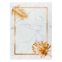 RugsX Miro 51518.806 Washing Carpet Leaves, Frame Anti-Slip - Grey Gold 140X190 Cm - thumbnail 3