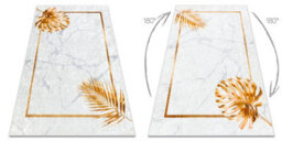 RugsX Miro 51518.806 Washing Carpet Leaves, Frame Anti-Slip - Grey Gold 140X190 Cm - thumbnail 2