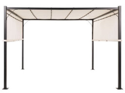 Beliani Pergola Beige 310 X 310 Cm With Powder-Coated Steel Frame And Solar Leds - thumbnail 1