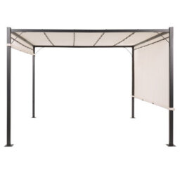 Beliani Pergola Beige 310 X 310 Cm With Powder-Coated Steel Frame And Solar Leds - thumbnail 5