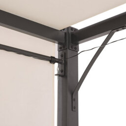 Beliani Pergola Beige 310 X 310 Cm With Powder-Coated Steel Frame And Solar Leds - thumbnail 6