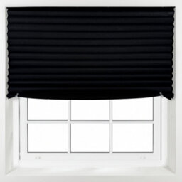 Furnished Stick On Blackout Blinds - No Drill Pleated Shades, Removable Blockout Shutters, Black (W)85Cm X (L)210Cm - thumbnail 1