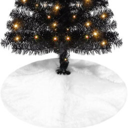 Neel Blue Velvet Christmas Tree Skirts Base Cover For Small Xmas Tree Base, White - thumbnail 7