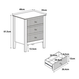Melody Maison Pair Of 3 Drawer Bedside Tables - Hales Pale Wood Range - thumbnail 7