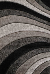 Modern Soft Waves Shimmer Shaggy Area Rugs Grey 120X170 Cm - thumbnail 2