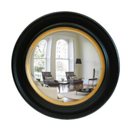 Agenzia 14 Large Round Black And Gold Convex Mirror - thumbnail 2