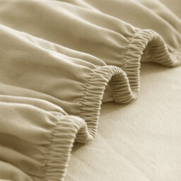Ameha Plain Fitted Sheet 25Cm Deep Pocket- Breathable Wrinkle Resistant Microfiber Bed Sheet Easy Care Beige King (152X200Cm) - thumbnail 7