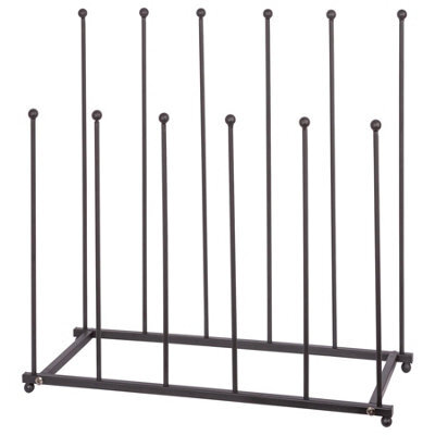 Hammer And Tongs Steel Wellington Boot Rack - 6 Pair - Black - image 1