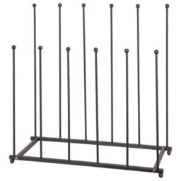 Hammer And Tongs Steel Wellington Boot Rack - 6 Pair - Black - thumbnail 1