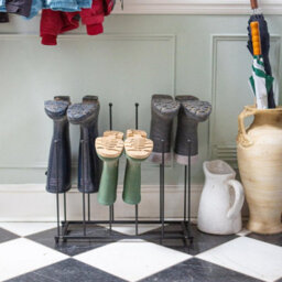 Hammer And Tongs Steel Wellington Boot Rack - 6 Pair - Black - thumbnail 5