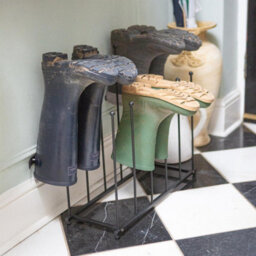 Hammer And Tongs Steel Wellington Boot Rack - 6 Pair - Black - thumbnail 6