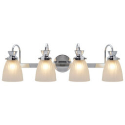 Long Life Lamps Company Modern 4 Bathroom Wall Light Chrome Ip44 Frosted Glass H3085 With G9 Led 5W Warm White - thumbnail 5