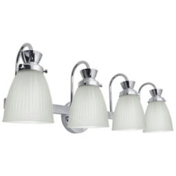 Long Life Lamps Company Modern 4 Bathroom Wall Light Chrome Ip44 Frosted Glass H3085 With G9 Led 5W Warm White