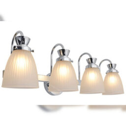 Long Life Lamps Company Modern 4 Bathroom Wall Light Chrome Ip44 Frosted Glass H3085 With G9 Led 5W Warm White - thumbnail 3
