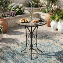 Outdoor Mosaic Bistro 60Cm Ceramic Round Table Side Bar Patio Garden Furniture - thumbnail 3