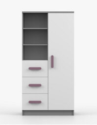 Arte Elegant Grey And White Sideboard H1600mm W800mm D400mm - Heather Handles For Soft Interiors - thumbnail 2