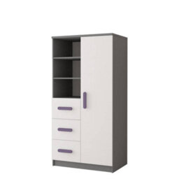 Arte Elegant Grey And White Sideboard H1600mm W800mm D400mm - Heather Handles For Soft Interiors - thumbnail 1