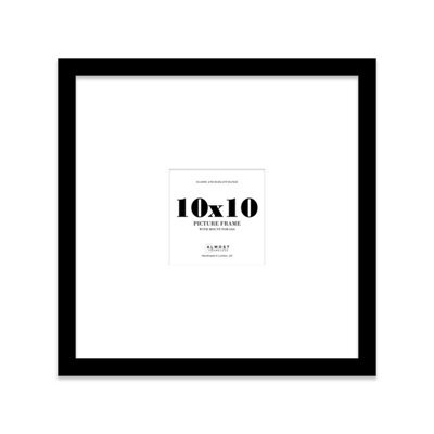 "10X10"" Black Picture Frame - 10X10"" Square Frame With 6X6"" Mount For 10X10""/6X6"" Pictures Art Deco Style Room Decor, 1 Pack" - image 1