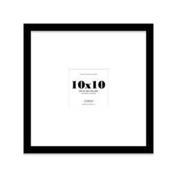 "10X10"" Black Picture Frame - 10X10"" Square Frame With 6X6"" Mount For 10X10""/6X6"" Pictures Art Deco Style Room Decor, 1 Pack" - thumbnail 1