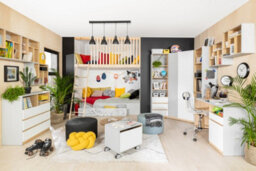 Impact Furniture Bookcase Shelving Unit Open Storage Drawer Cabinet White Gloss Light Grey Nandu - thumbnail 5