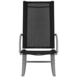 Berkfield Garden Rocking Chairs 2 Pcs Steel And Textilene Black - thumbnail 5