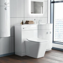Nes Home 1100 mm Basin White Right Hand Vanity Unit And Wc Toilet Sink Cabinet Combination - thumbnail 5