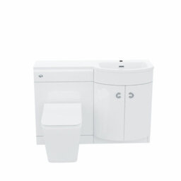 Nes Home 1100 mm Basin White Right Hand Vanity Unit And Wc Toilet Sink Cabinet Combination - thumbnail 6