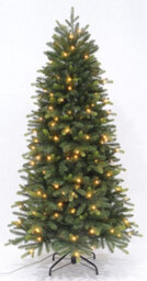 Best Artificial 8Ft / 240Cm Balsam Fir Pre Lit Christmas Tree With Real Feel Pe Tips, Hinged With Led Lights - thumbnail 2
