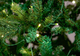 Best Artificial 8Ft / 240Cm Balsam Fir Pre Lit Christmas Tree With Real Feel Pe Tips, Hinged With Led Lights - thumbnail 7