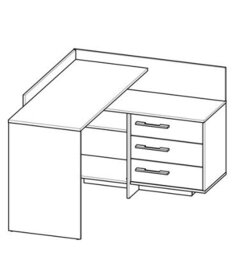 FurniComp LTD Furnicomp Lexi 3 Drawer Matt White And Oak Corner Office Desk With Hutch - thumbnail 4