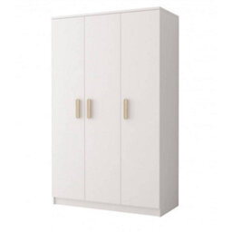 Arte Smyk 19 White Hinged Wardrobe 1200mm H1930mm D500mm With Oak Sonoma Handles - Refined Storage Solution - thumbnail 1