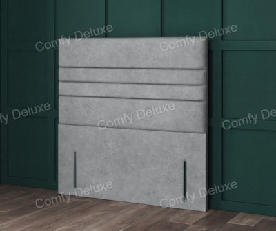 Comfy Deluxe 6Ft Superking  Seoul Silver Naples Velvet Floorstanding 54Inch Headboard