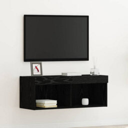 Walplus Tv Cabinet Black Oak 80 X 30 X 30 Cm Engineered Wood