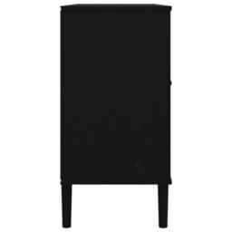 Berkfield Sideboard Senja Rattan Look Black 112X40X80 Cm Solid Wood Pine - thumbnail 7