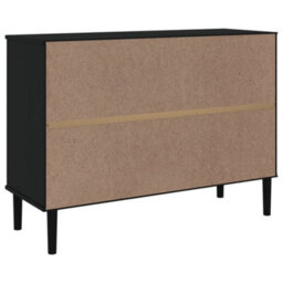 Berkfield Sideboard Senja Rattan Look Black 112X40X80 Cm Solid Wood Pine - thumbnail 8
