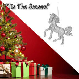 Christmas Tree Decoration Hanging Glitter Unicorn Ornament Silver - thumbnail 6