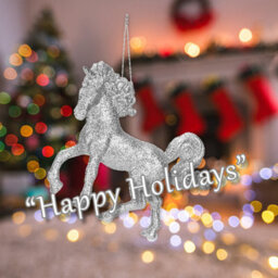 Christmas Tree Decoration Hanging Glitter Unicorn Ornament Silver - thumbnail 4
